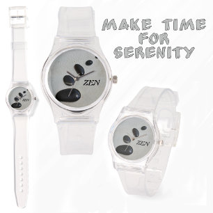 Reloj De Pulsera Piedras de Zen Negro con Moda de Iniciales