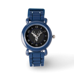 Reloj De Pulsera Piel de plata en decoración de fibra de carbono