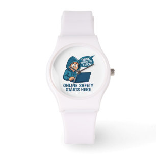 Reloj De Pulsera Piensa Antes de Hacer Clic - Conciencia de Segurid