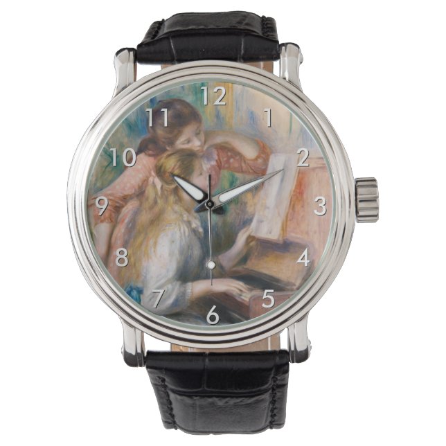 Reloj De Pulsera Pierre Auguste Renoir - Jóvenes Chicas en el piano (Anverso)