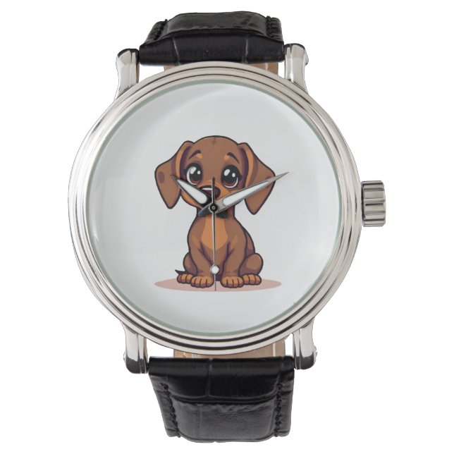 Reloj De Pulsera Pieza de tiempo de Dachshund (Anverso)