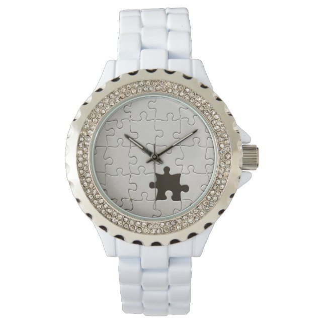 Reloj De Pulsera Pieza del rompecabezas perdida en blanco (Anverso)