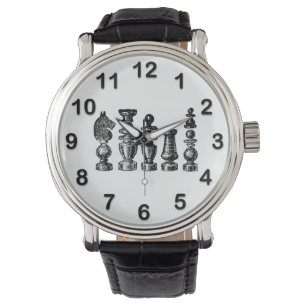 Reloj De Pulsera Piezas de Ajedrez Arte Antiguo