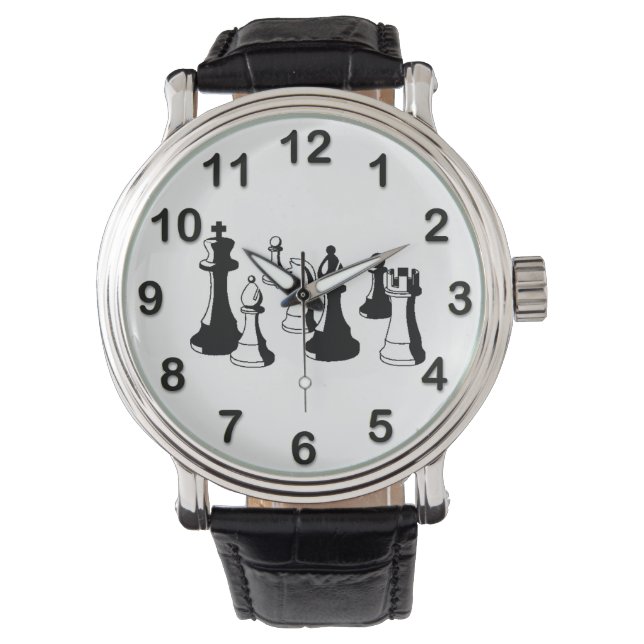 Reloj De Pulsera Piezas de Ajedrez Arte Antiguo #2 (Anverso)