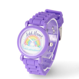 Reloj De Pulsera Piezas de rompecabezas de arcoíris pastel para la