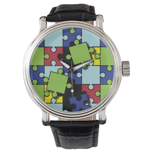 Reloj De Pulsera Piezas de rompecabezas del autismo (Anverso)
