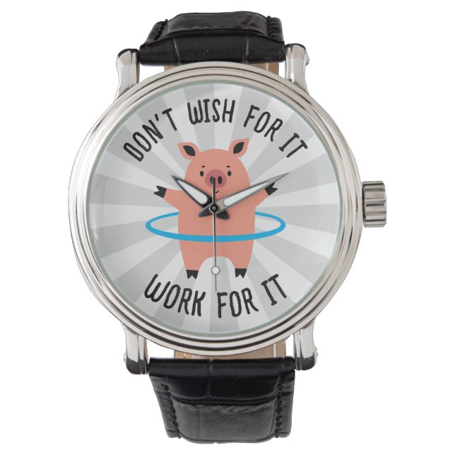 Reloj De Pulsera Pig Hula Hoop (Anverso)