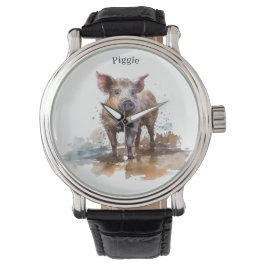 Reloj De Pulsera Piglet lúdico, personalizado