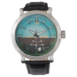 Reloj De Pulsera Pilots Altimeter Black Vintage Leather Watch
