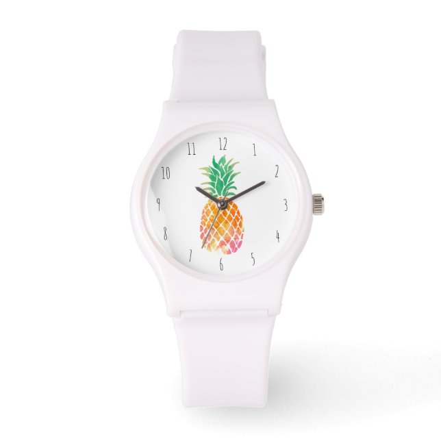 Reloj De Pulsera piña acuarela (Anverso)