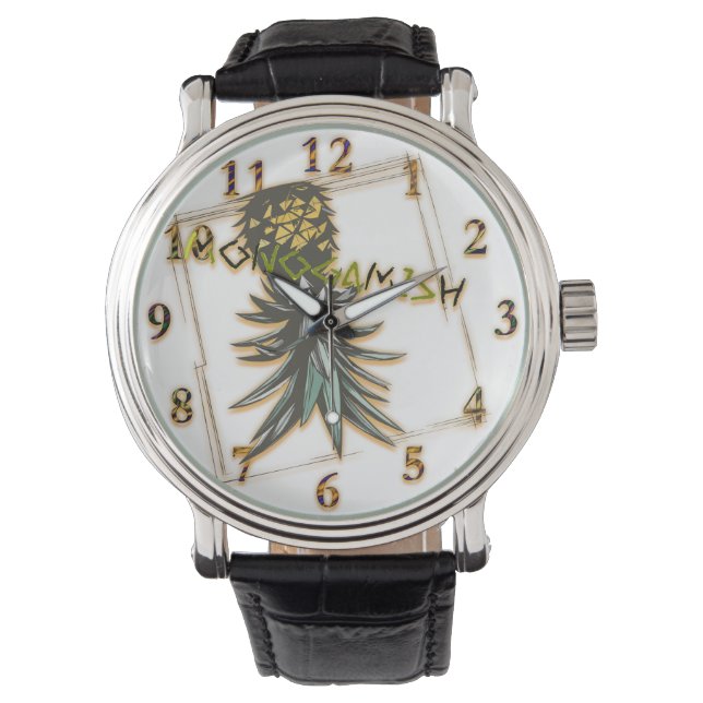 Reloj De Pulsera Piña de arriba abajo fiesta monogamico (Anverso)