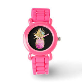 Reloj De Pulsera Piña Rosa Y Oro