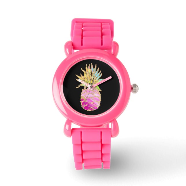 Reloj De Pulsera Piña Rosa Y Oro (Anverso)