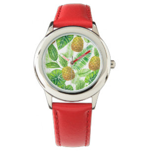 Reloj De Pulsera Piñas y hojas tropicales