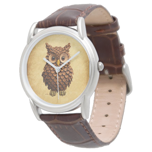 Reloj De Pulsera Pine Cone Owl (Angular)