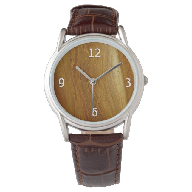 Reloj De Pulsera Pine Wood II Faux Wooden Textura (Anverso)