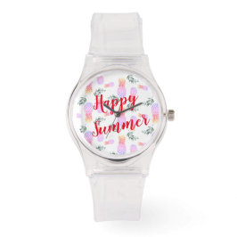 RELOJ DE PULSERA PINEAPPLE ROSA Y NARANJA FELIZ VERANO