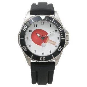 RELOJ DE PULSERA PING PONG: MESA DE TENIS PADDLE Y BALL