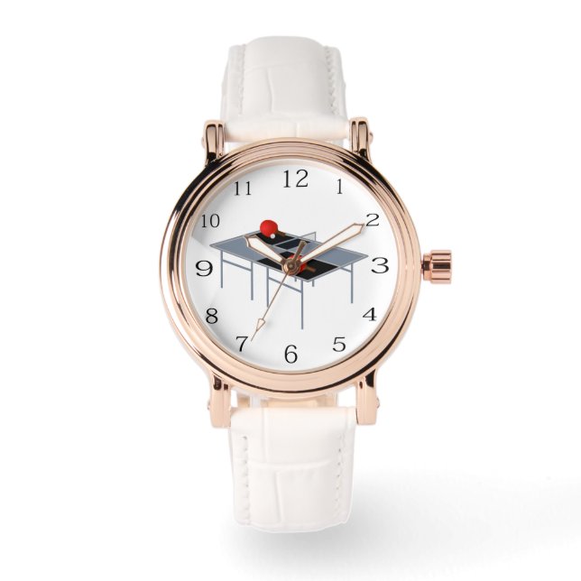 Reloj De Pulsera Ping Pong Table Bats And Ball, (Anverso)
