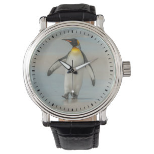 Reloj De Pulsera Pingüino caminando en la playa