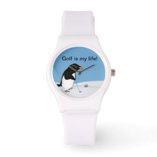 Reloj De Pulsera Pingüino chistoso que juega personalizable del