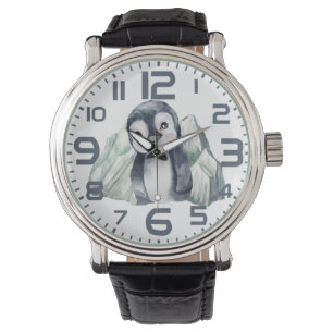 Reloj De Pulsera Pingüino En Invierno Con Números