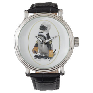 Reloj De Pulsera Pingüino jugador de hockey mascota