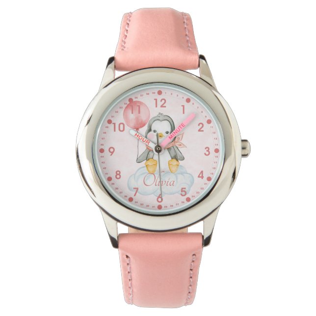 Reloj De Pulsera Pingüino lindo personalizado (Anverso)
