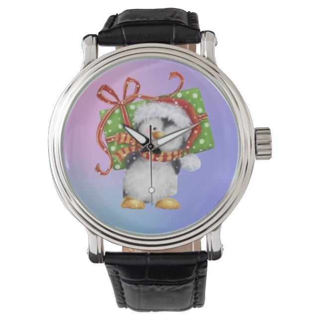 Reloj De Pulsera Pingüino Navidad festivo con regalo - Deco festivo (Anverso)