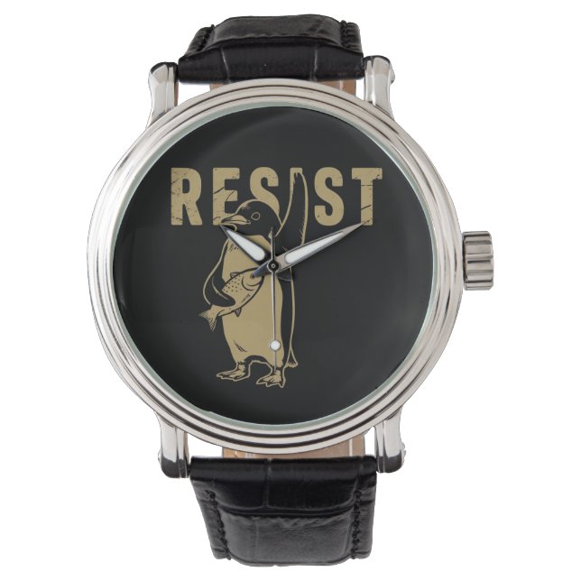 Reloj De Pulsera Pingüino resiste a los pingüinos en protesta contr (Anverso)