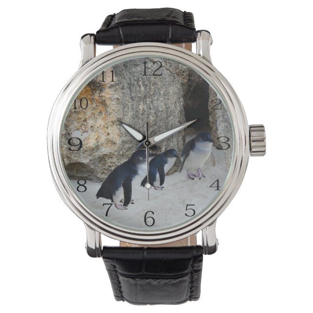 Reloj De Pulsera Pingüinos En Su Casa De Playa, (Anverso)