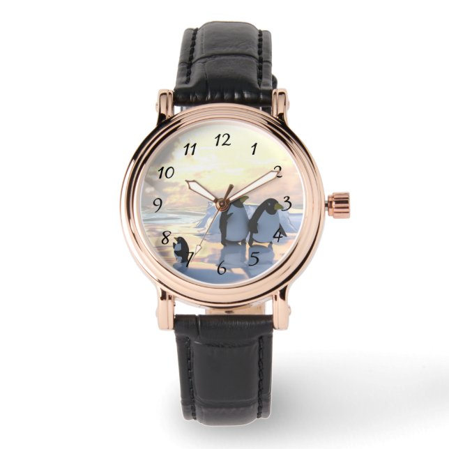 Reloj De Pulsera pingüinos enfriándose en un hielo (Anverso)