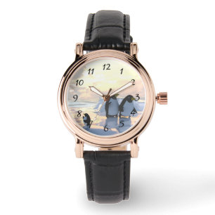 Reloj De Pulsera pingüinos relajándose en un témpano de hielo