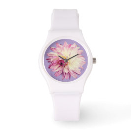 Reloj De Pulsera Pink and cream flower