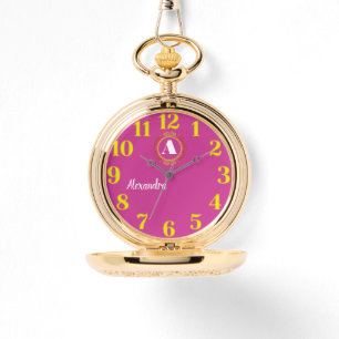 Reloj De Pulsera  Pink and yellow  Elegant Engraved Keepsake