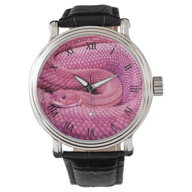 Reloj De Pulsera Pink Basilisk Rattlesnake (Anverso)