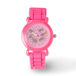 Reloj De Pulsera Pink Butterfly Lady Watch