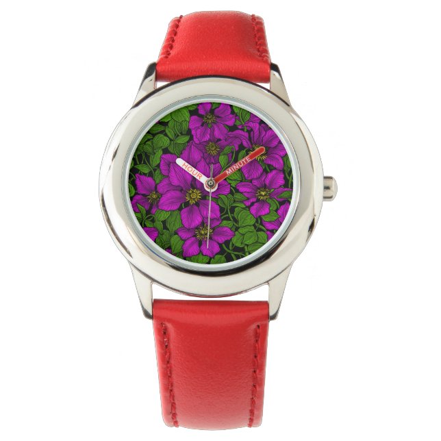 Reloj De Pulsera Pink Clematis (Anverso)