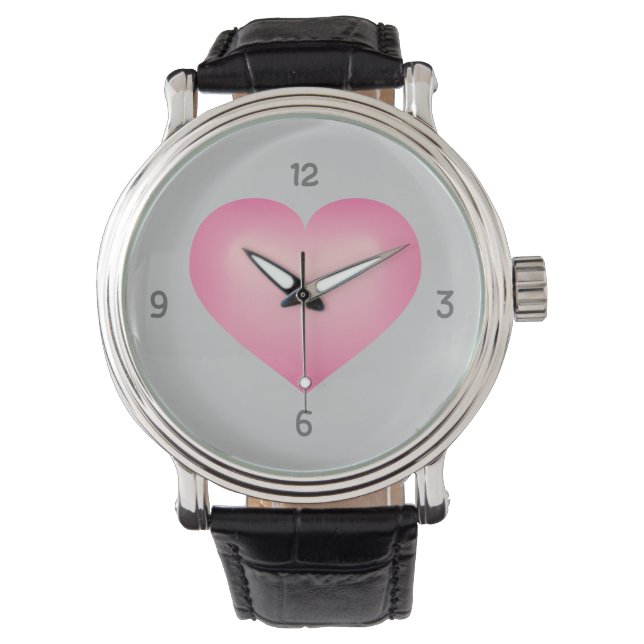 Reloj De Pulsera Pink faed heart (Anverso)