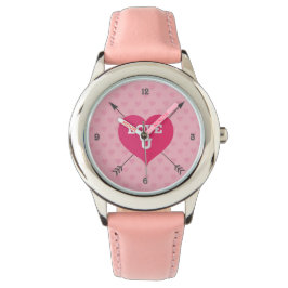 Reloj De Pulsera Pink Hearts Love U Personalizado Watch