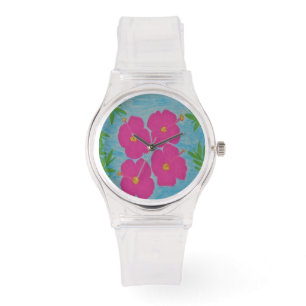 Reloj De Pulsera Pink Hibiscus Wrist Watch