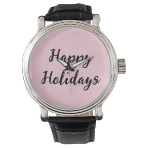 Reloj De Pulsera Pink pastel felices vacaciones Navidades estilo si