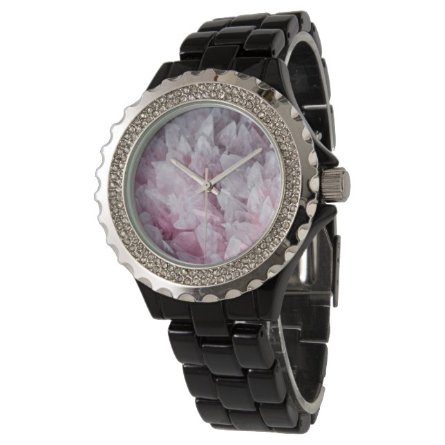 Reloj De Pulsera Pink Quartz Mind Body Spirit Energy (Angular)