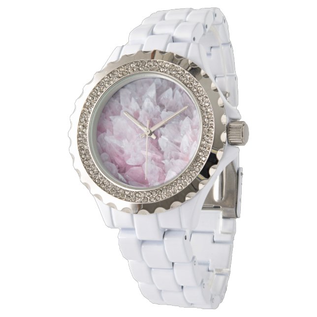 Reloj De Pulsera Pink Quartz Mind Body Spirit Energy Watch (Angular)