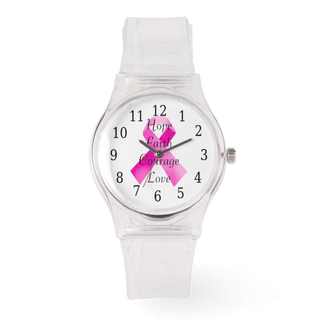 Reloj De Pulsera Pink Ribbon Faith Watch (Anverso)