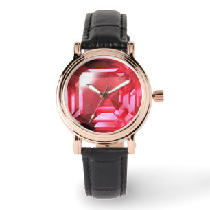 Reloj De Pulsera Pink Ruby Gemstone