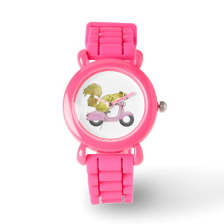 Reloj De Pulsera Pink Scooter Squirrel Watch