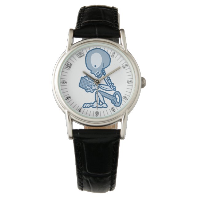 Reloj De Pulsera Pins y agujas Pete Skeleton con libro (Anverso)
