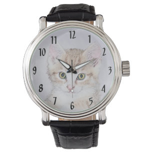 Reloj De Pulsera Pintado de gato amarillo en la mesa - Cuto arte or