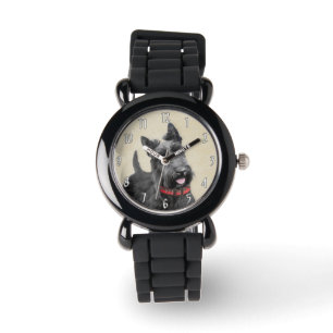 Reloj De Pulsera Pintado Terrier Escocés - Arte Perro Original